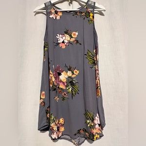GYPSIES & MOONDUST - Women’s SHIFT Dress Floral Sz M - GRAY